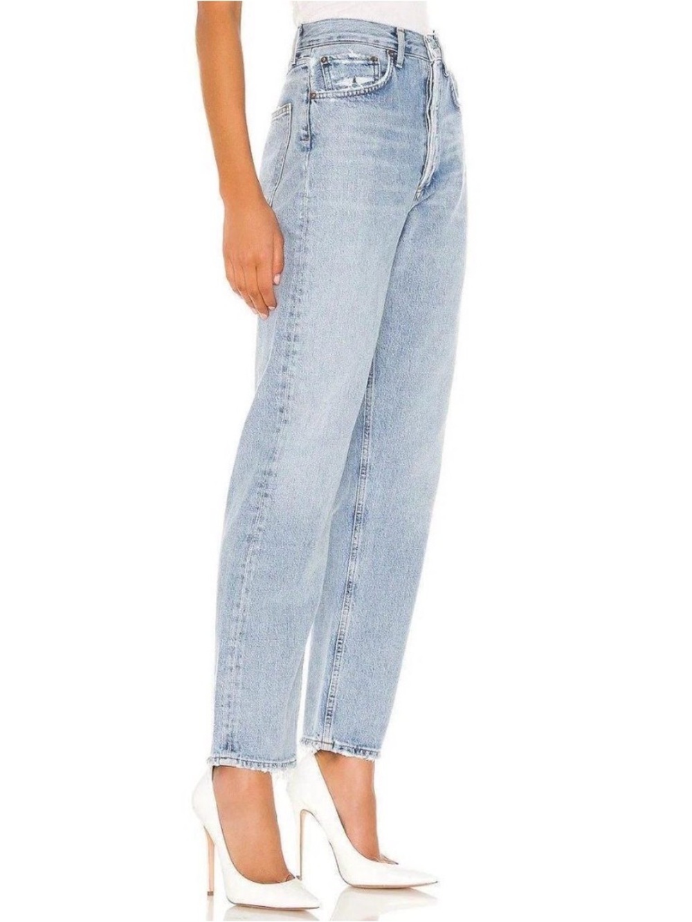 Agolpe High-Rise Light Wash Straight Leg Jeans - Light Blue Size 24